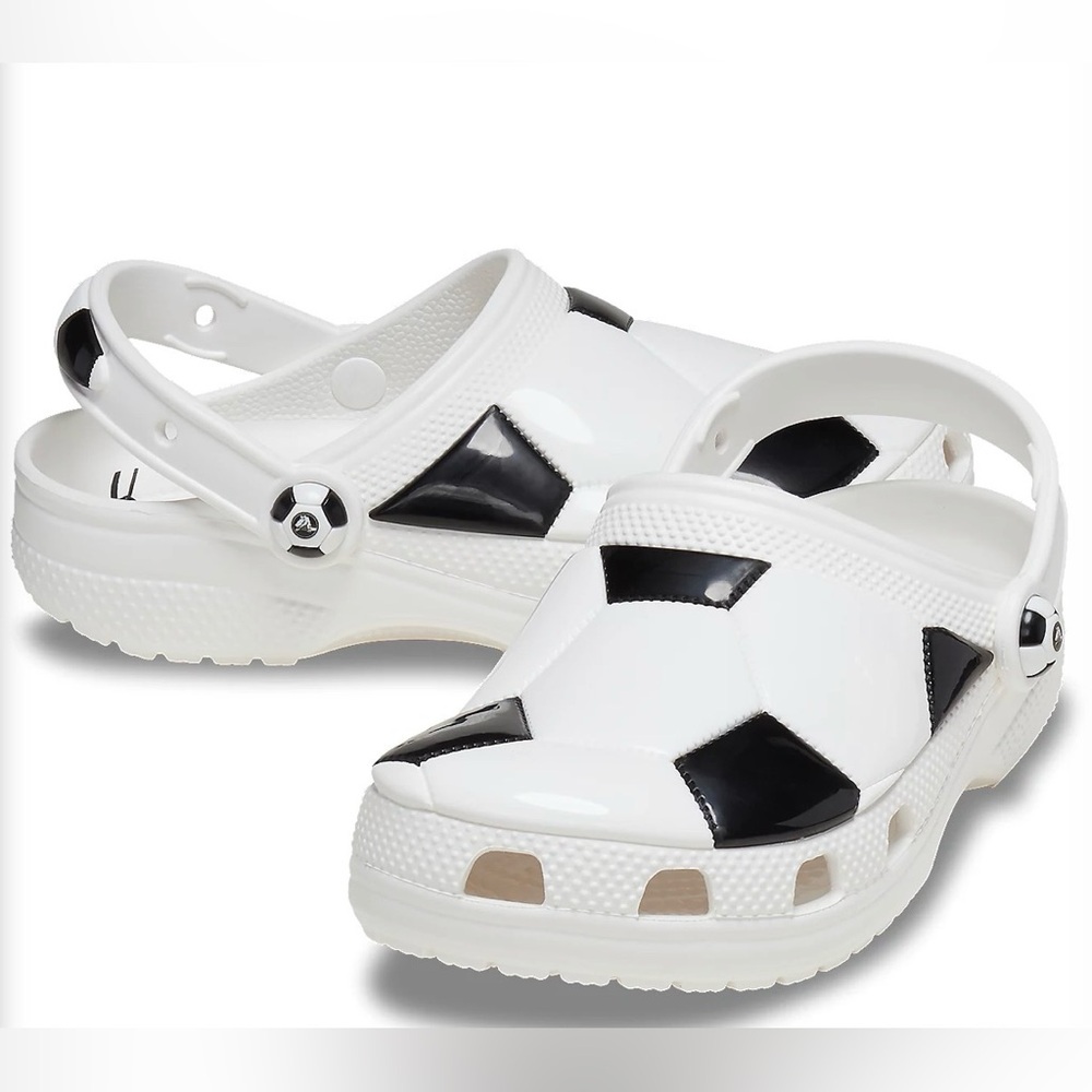 CROCS Kids Soccer Clogs - White and Black